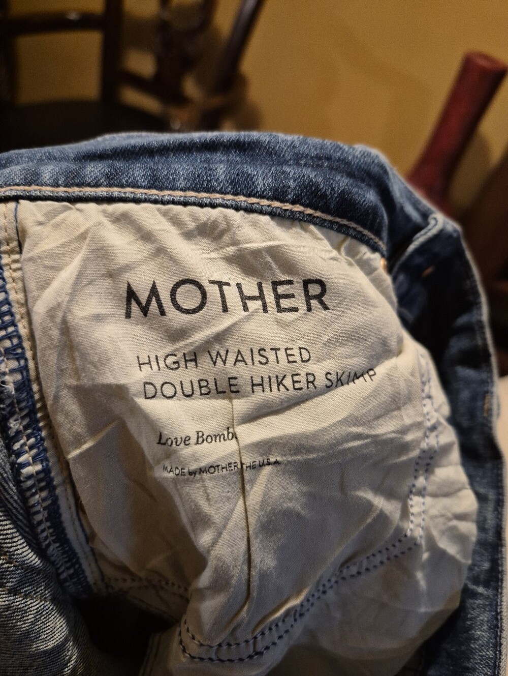 Mother Jeans High Waisted Double Hiker Skimp In Love Bombs 27 - Picture 10 of 11
